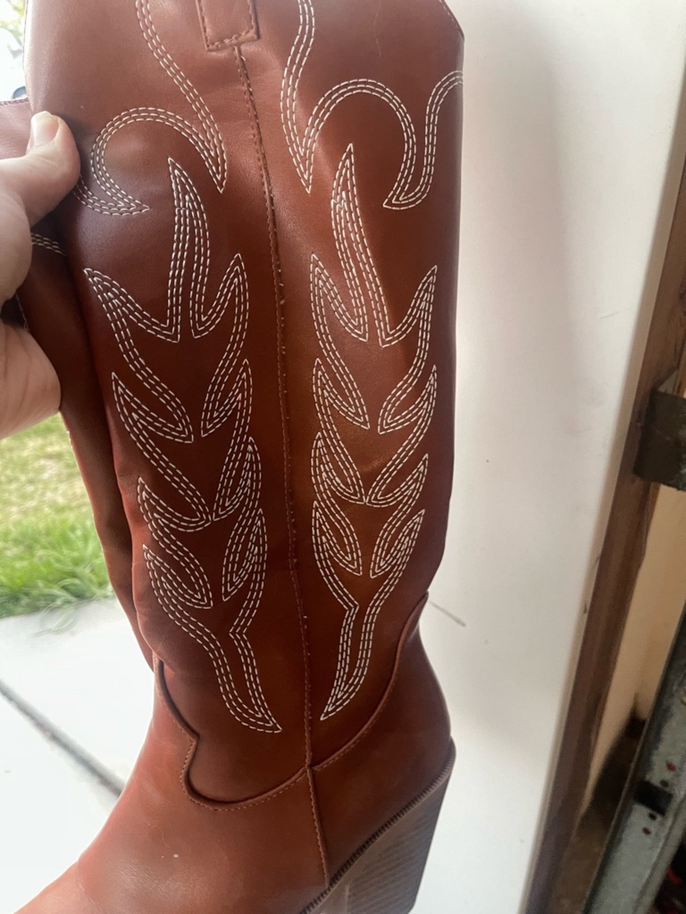 Brown Western cowboy Knee Boot